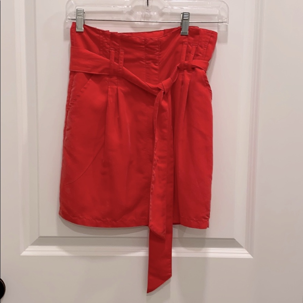 Urban Outfitters Bright Pink Tie Waist Mini Skirt
